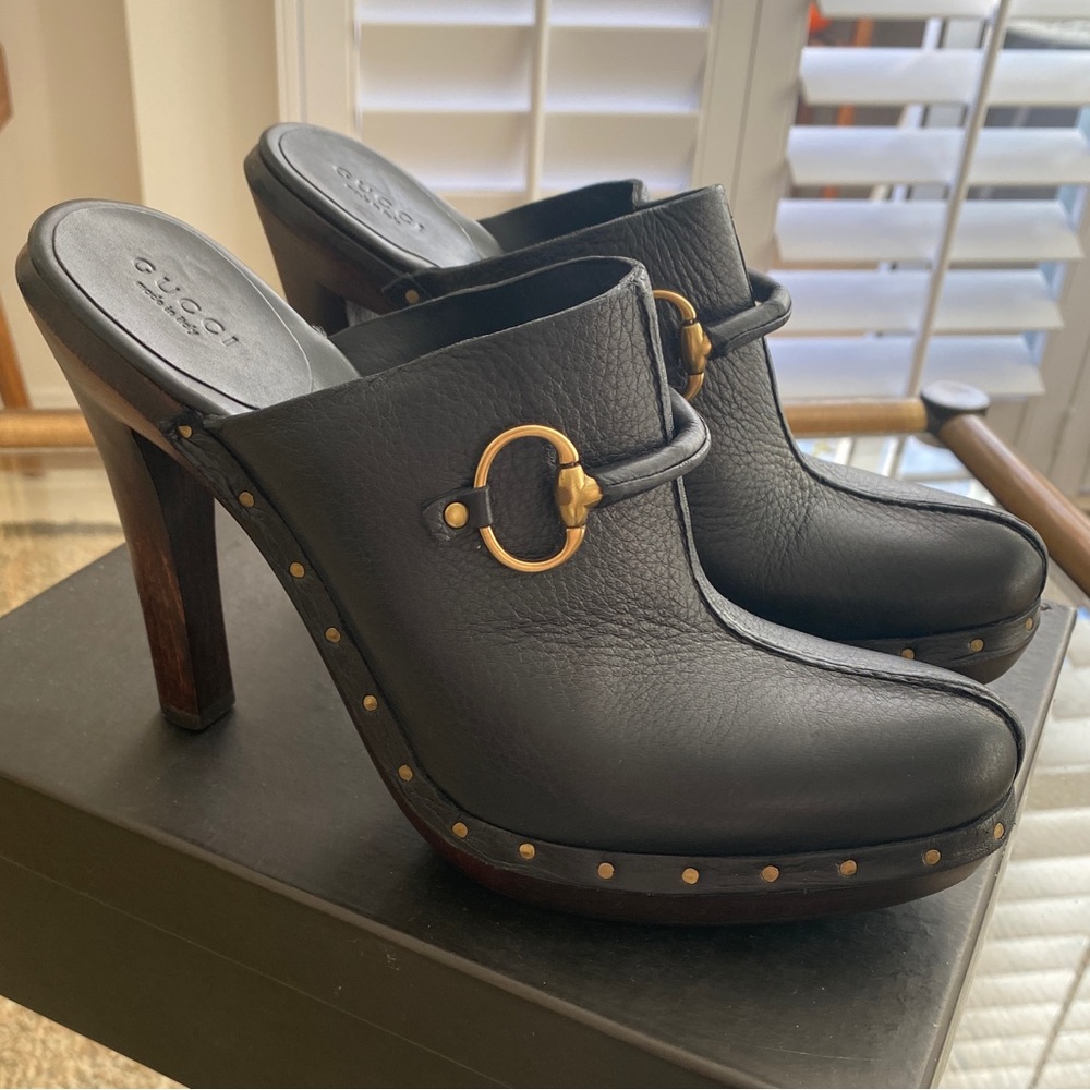 Gucci Leather Clog Style Heels - Never worn!